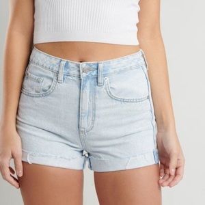 Light blue jean shorts